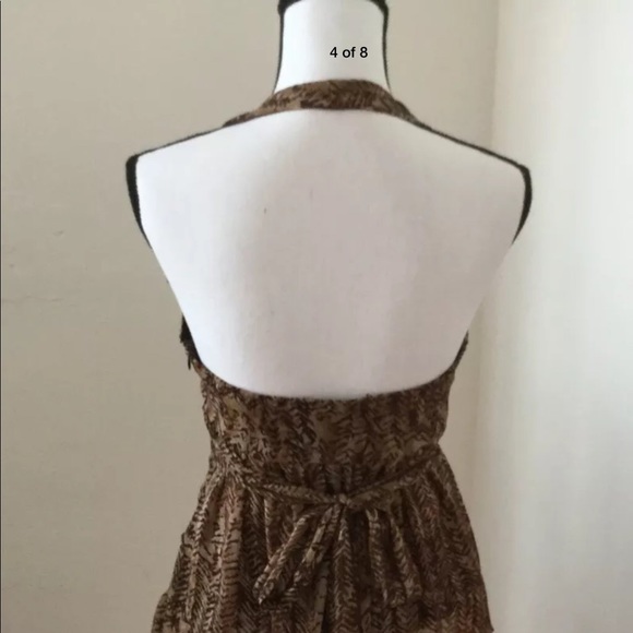 SELF ESTEEM Halter Blouse Semi-Sheer Browns Size S - Picture 2 of 7